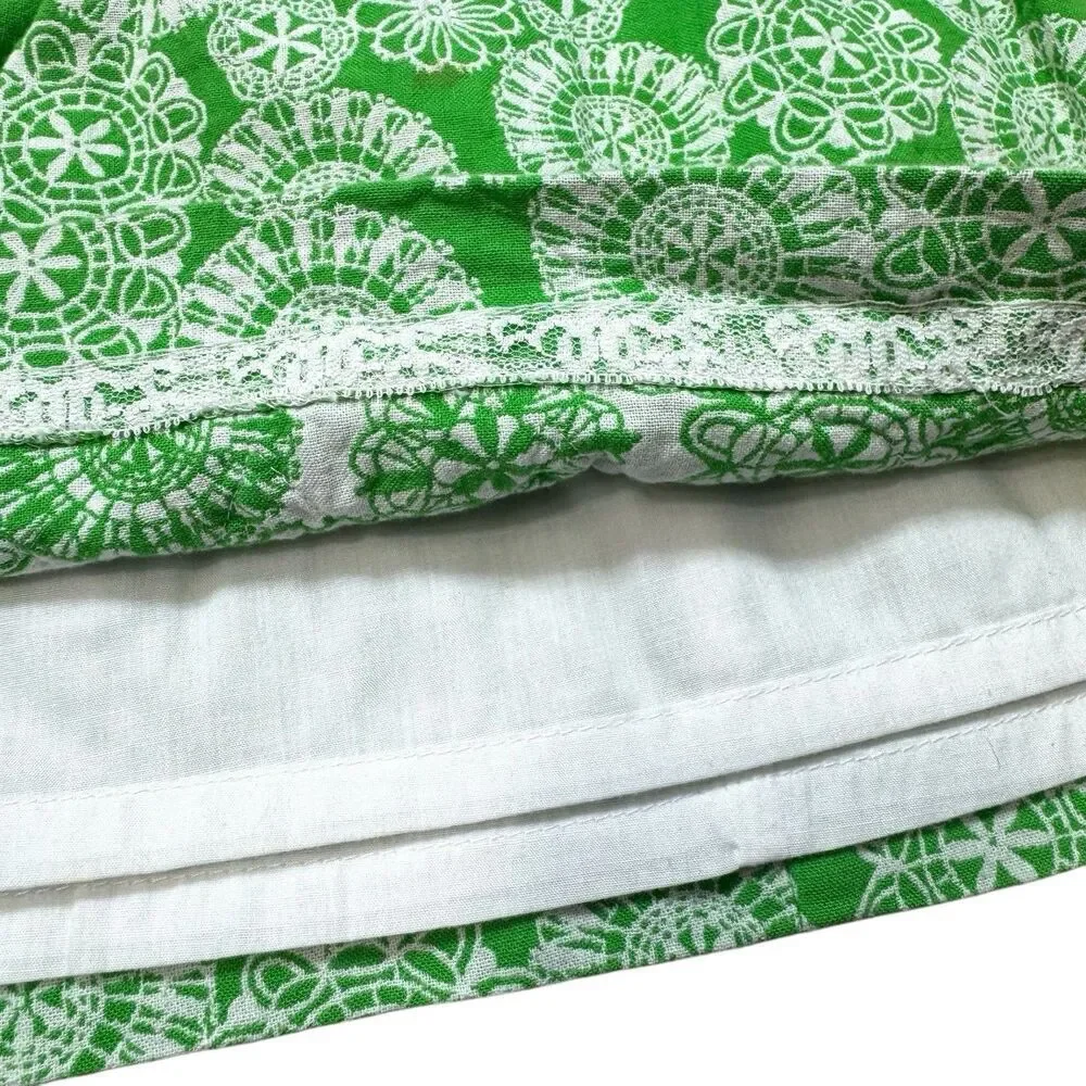 Lilly Pulitzer Kelly Green Embroidered Shift Dress Girls 7 Lace Preppy Church